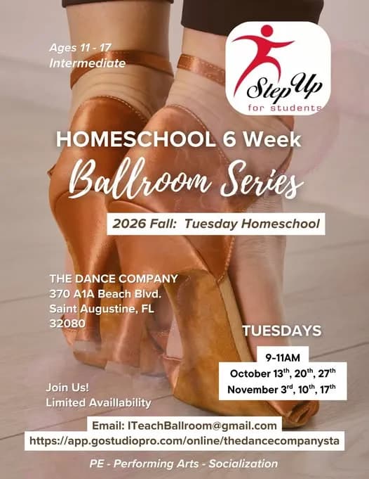 6-Week Homeschool Ballroom Series – Ballroom in St. Augustine, FL
