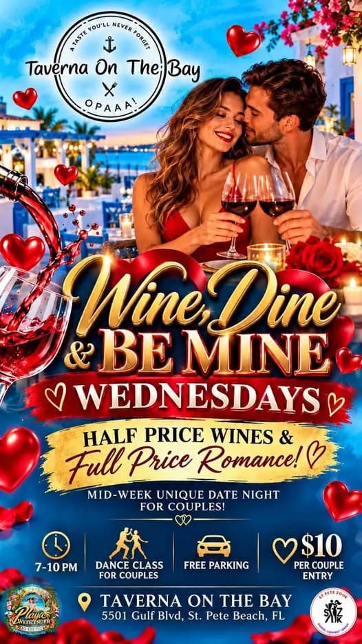Wine, Dine & Be Mine Wednesdays – Salsa in St. Pete Beach, FL
