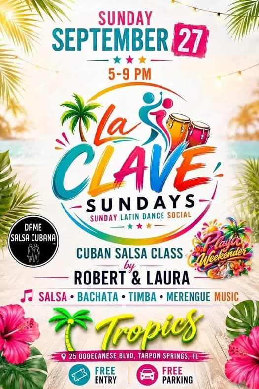 La La CLAVE SUNDAYS SOCIAL – Salsa in Tarpon Springs, FL
