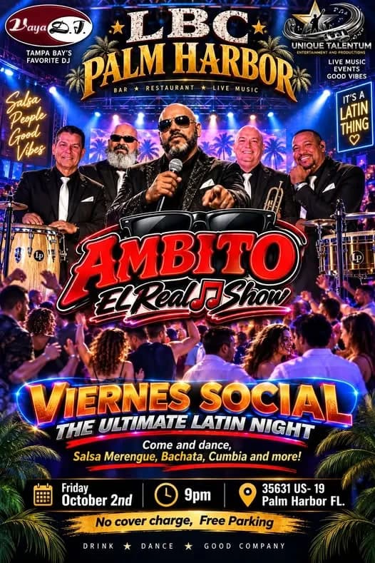 VIERNES LATIN SOCIAL THE ULTIMATE NIGHT – Salsa in Palm Harbor, FL