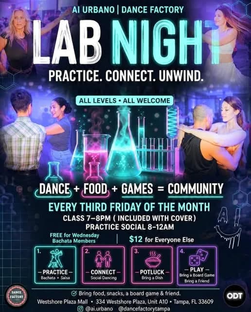 AI Urbano Dance Factory Lab Night – Bachata in Tampa, FL