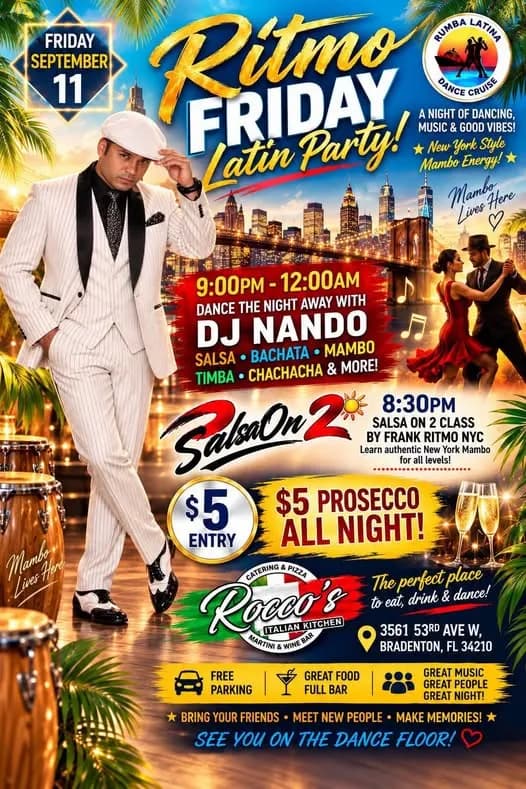 RITMO FRIDAY LATIN PARTY! – Salsa in Bradenton, FL