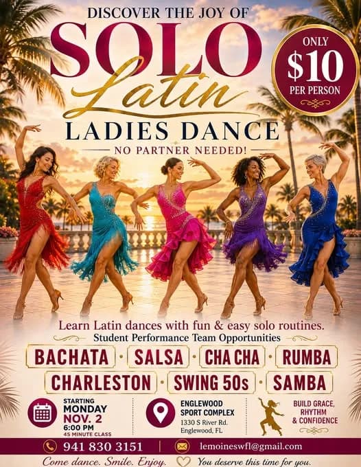 Solo Latin Ladies Dance Class – Bachata in Englewood, FL