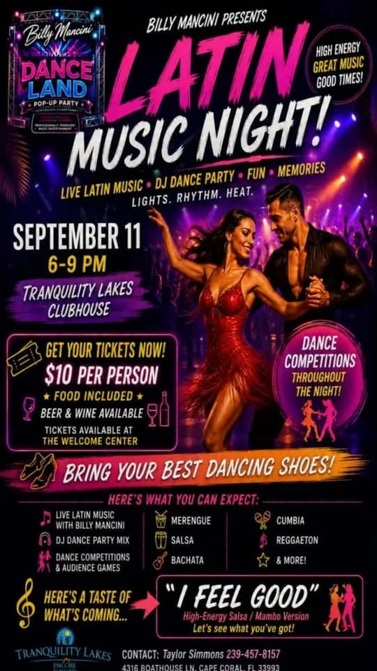 LATIN MUSIC NIGHT — CAPE CORAL – Cha-Cha in Cape Coral, FL