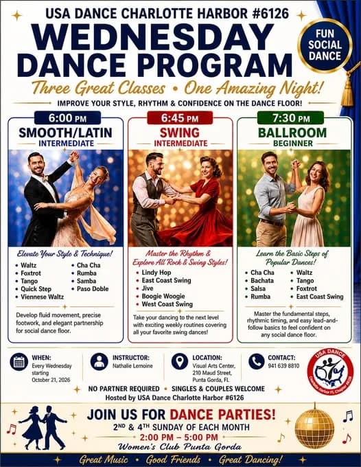 Wednesday Dance Program – Ballroom in Charlotte Harbor, FL