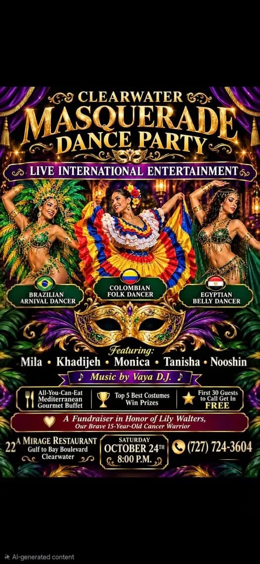 CLEARWATER MASQUERADE DANCE PARTY – Belly Dance in Clearwater, FL