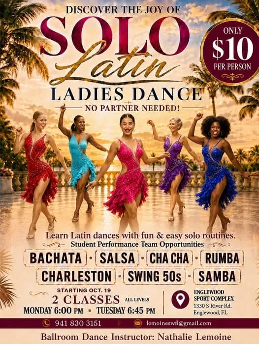 Solo Latin Ladies Dance Class – Bachata in Englewood, FL