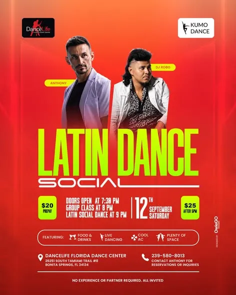 Latin Dance Social in Bonita Springs, FL